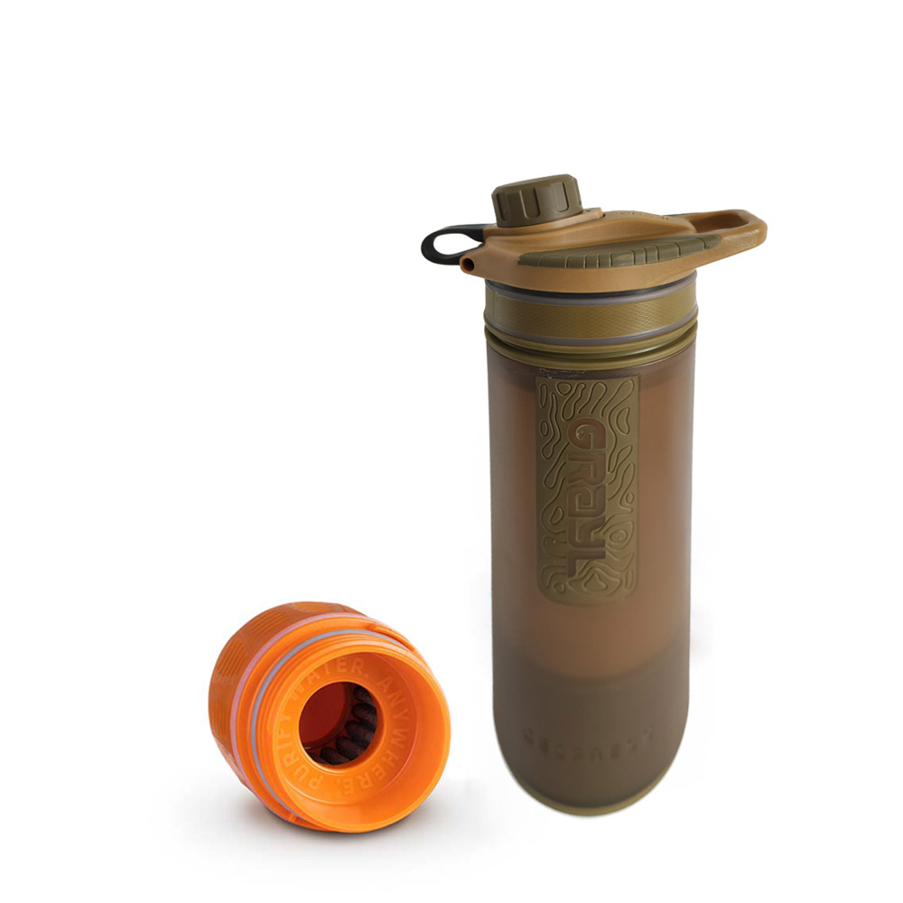 Grayl GeoPress outdoor and travel water filter & 1 Replacement Filter - Coyote Brown