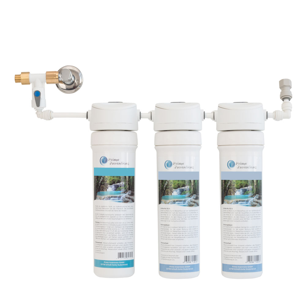Wasserfiltersystem Haupt- & 2 Erweiterungsfilterstufen AA Inline von Carbonit & Prime Inventions