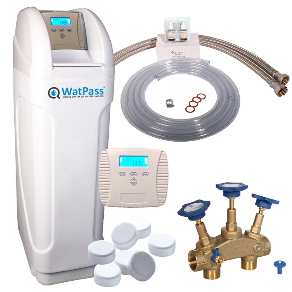 Drinking water softener WatPass® Kalk 10000 for 5-8 persons households -Complete set