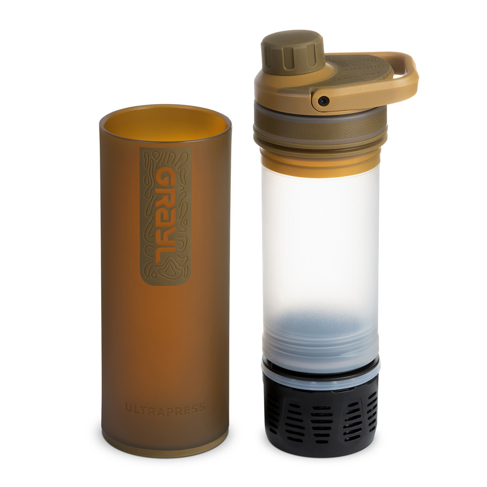 Grayl UltraPress Outdoor- & Travel waterfilter, Coyote Brown with 1 Replacementfilter