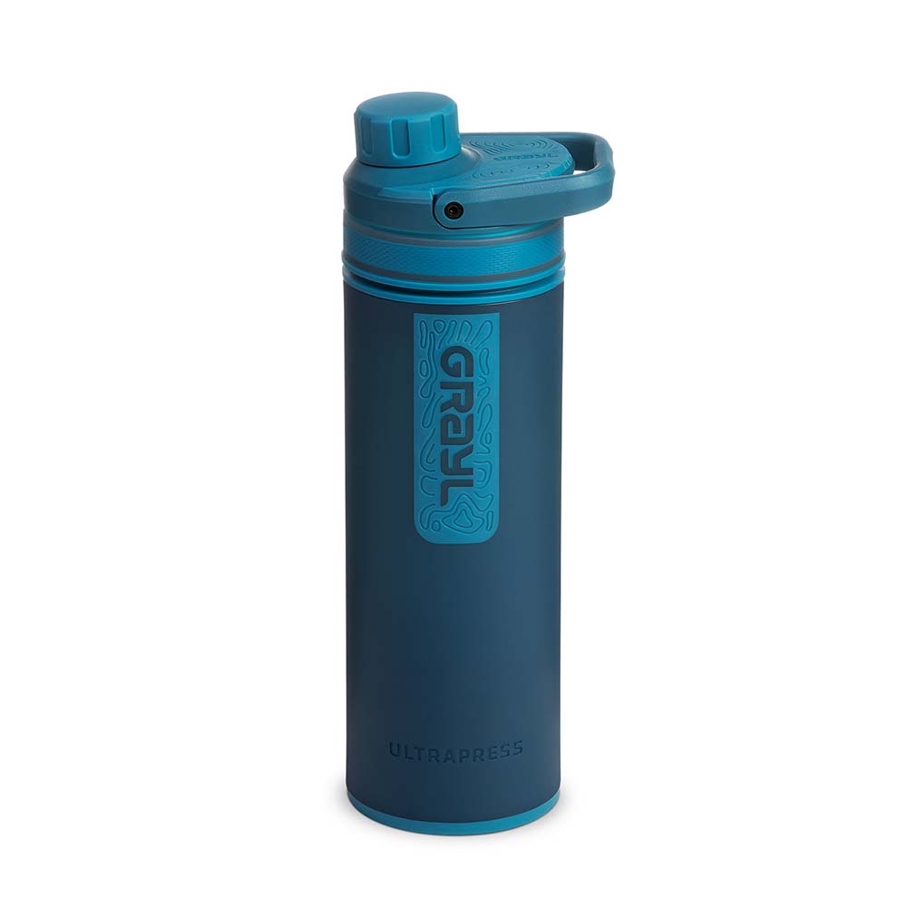 Grayl UltraPress Outdoor- & Reisewasserfilter, Forest Blue mit 2 Ersatzfiltern