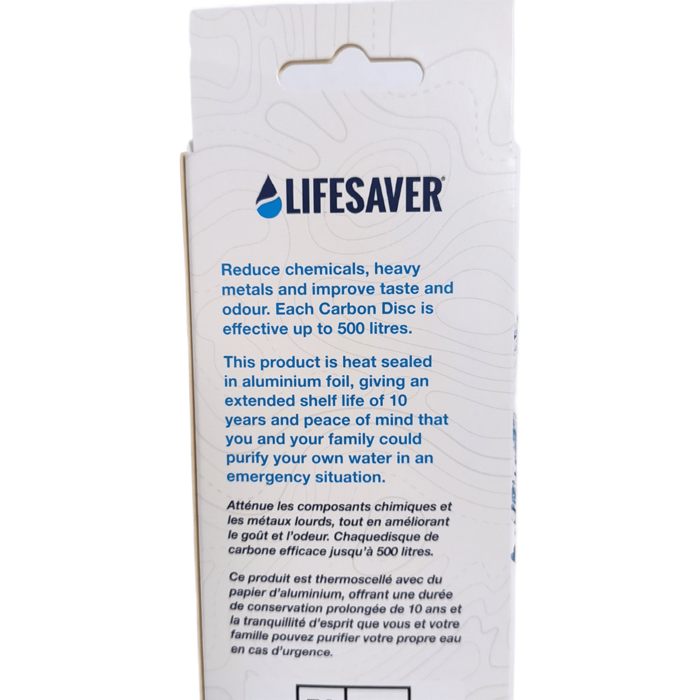 LifeSaver® JerryCan activated carbon replacement filter set filters chlorine, flavors and odors