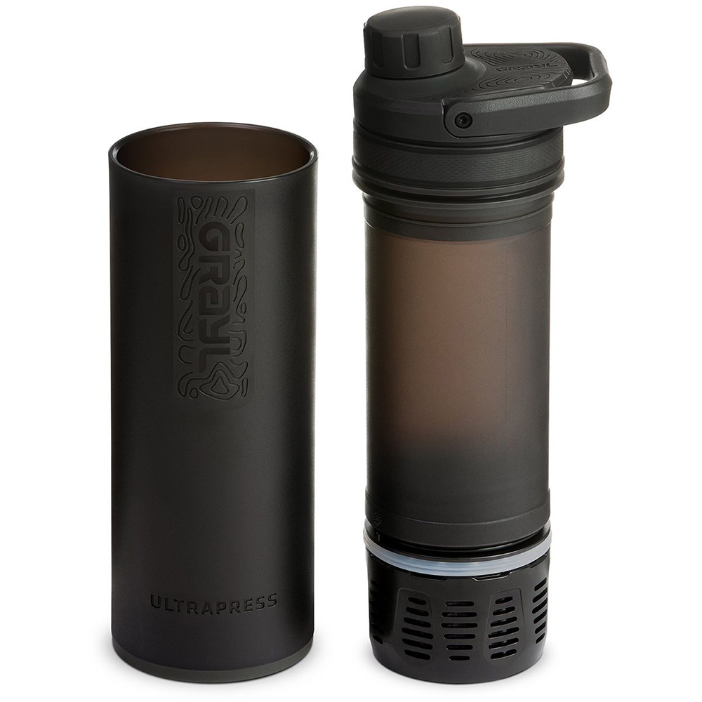 Grayl UltraPress Outdoor- & Reisewasserfilter, Covert Black with 2 replacement filter