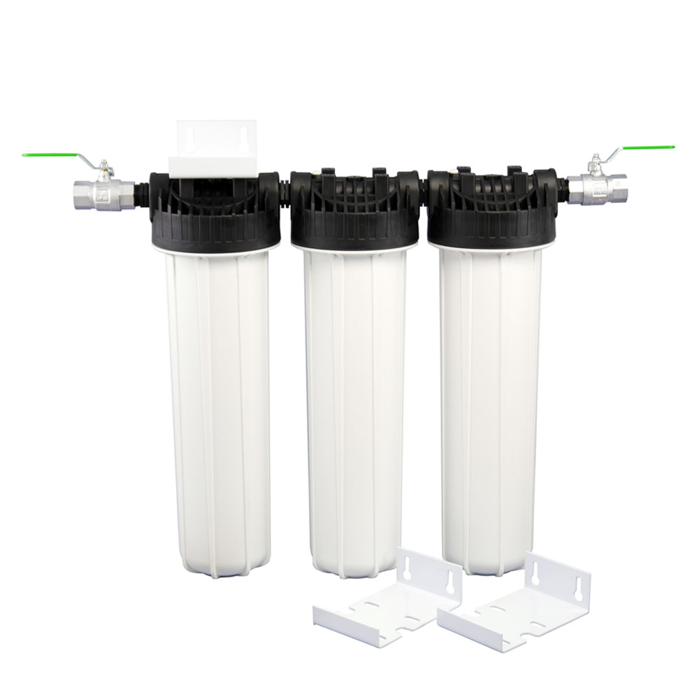 Three-stage house & well filter incl. Filter cartridges 20 Zoll Sediment & Carbon  & Eisenfilter (Premium)