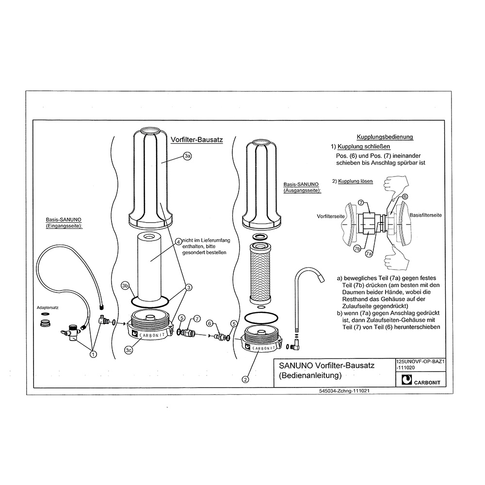 SANUNO pre-filter kit from Carbonit