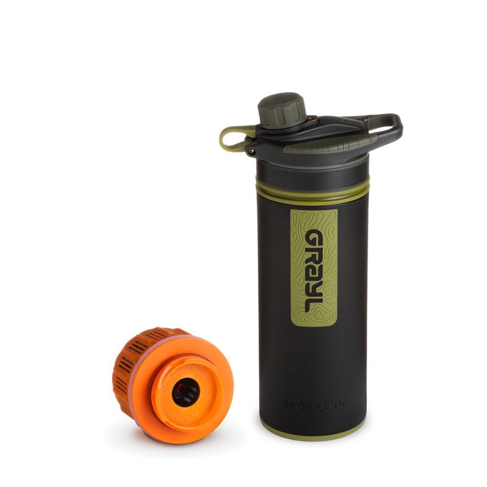 Grayl GeoPress outdoor and travel water filter & 1 Replacement Filter - Black Camo