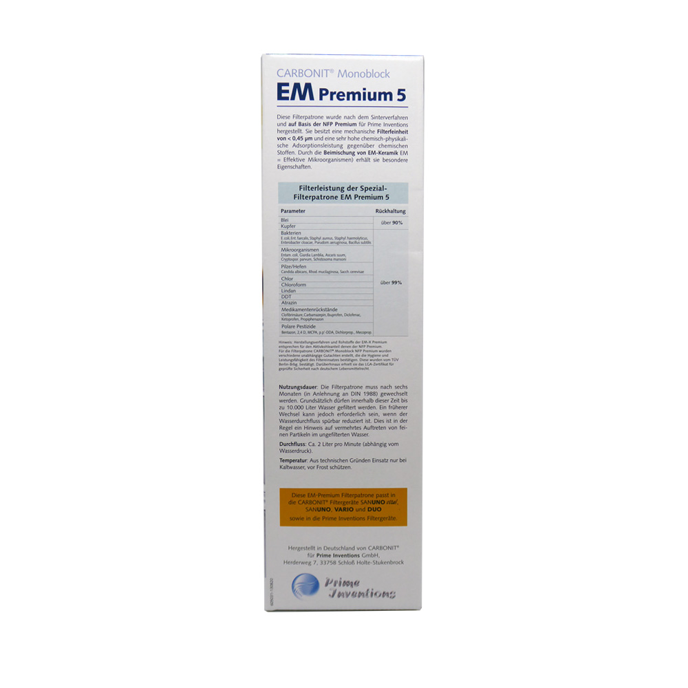 Auftischfilter AquaAvanti Single, VA Auslauf mit Carbonit Filter EM Premium 5