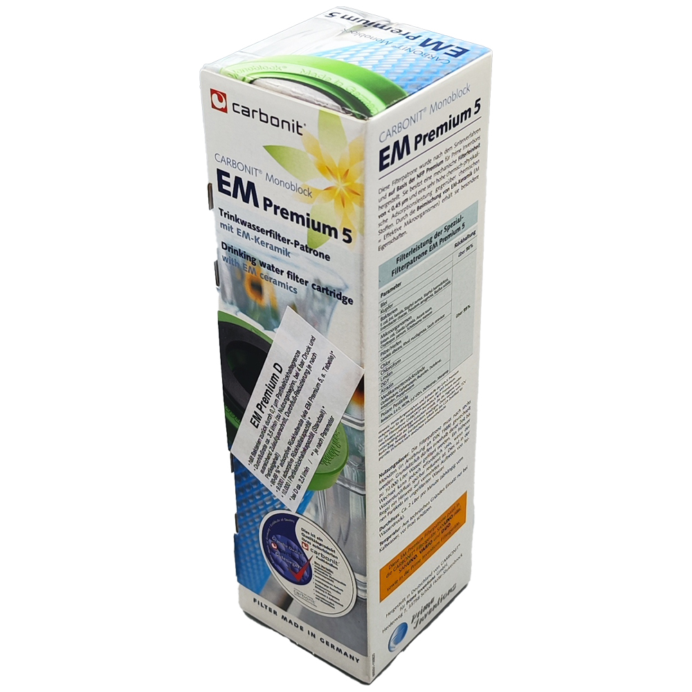 Water Filter Cartridge EM Premium D by CARBONIT® with EM Ceramic 0,7 µm
