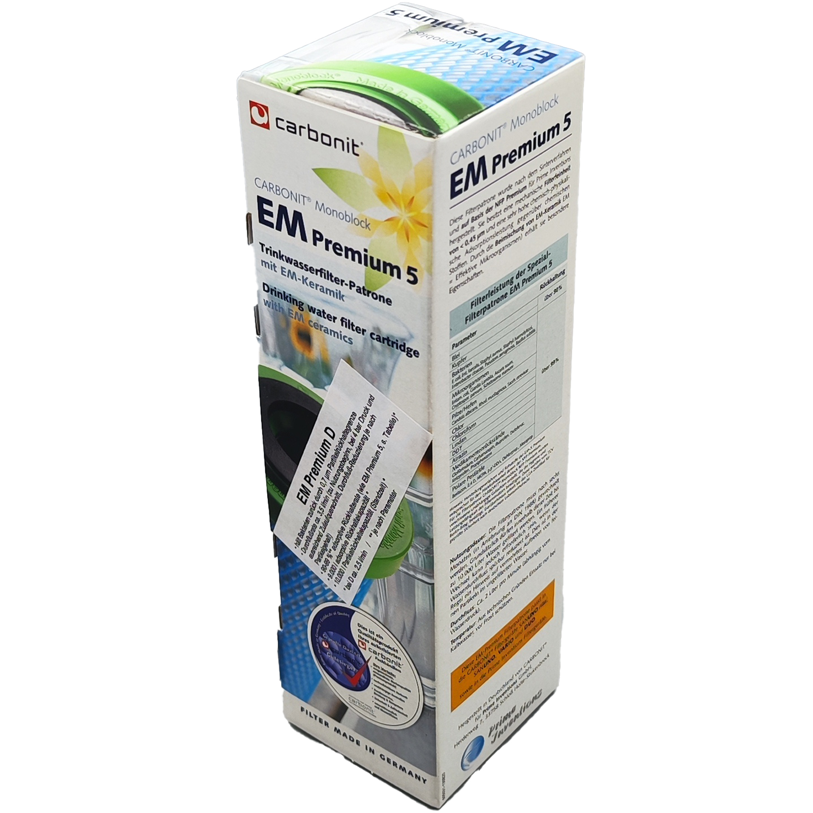 Water Filter Cartridge EM Premium D by CARBONIT® with EM Ceramic 0,7 µm