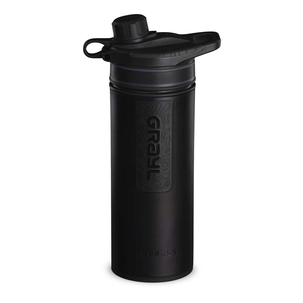 Grayl GeoPress outdoor and travel water filter with 2 replacement filters - Covert Black