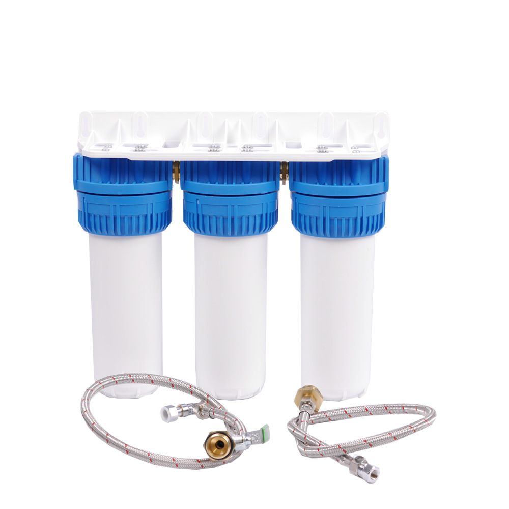 AquaAvanti TRIPLE Professional Undersink Water Filter by Prime Inventions & Connection Set