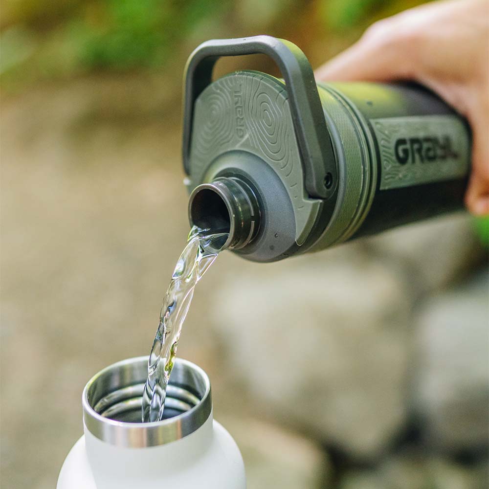 Grayl UltraPress Outdoor & Travel Water Filter, Camp Black with 1 replacement filter