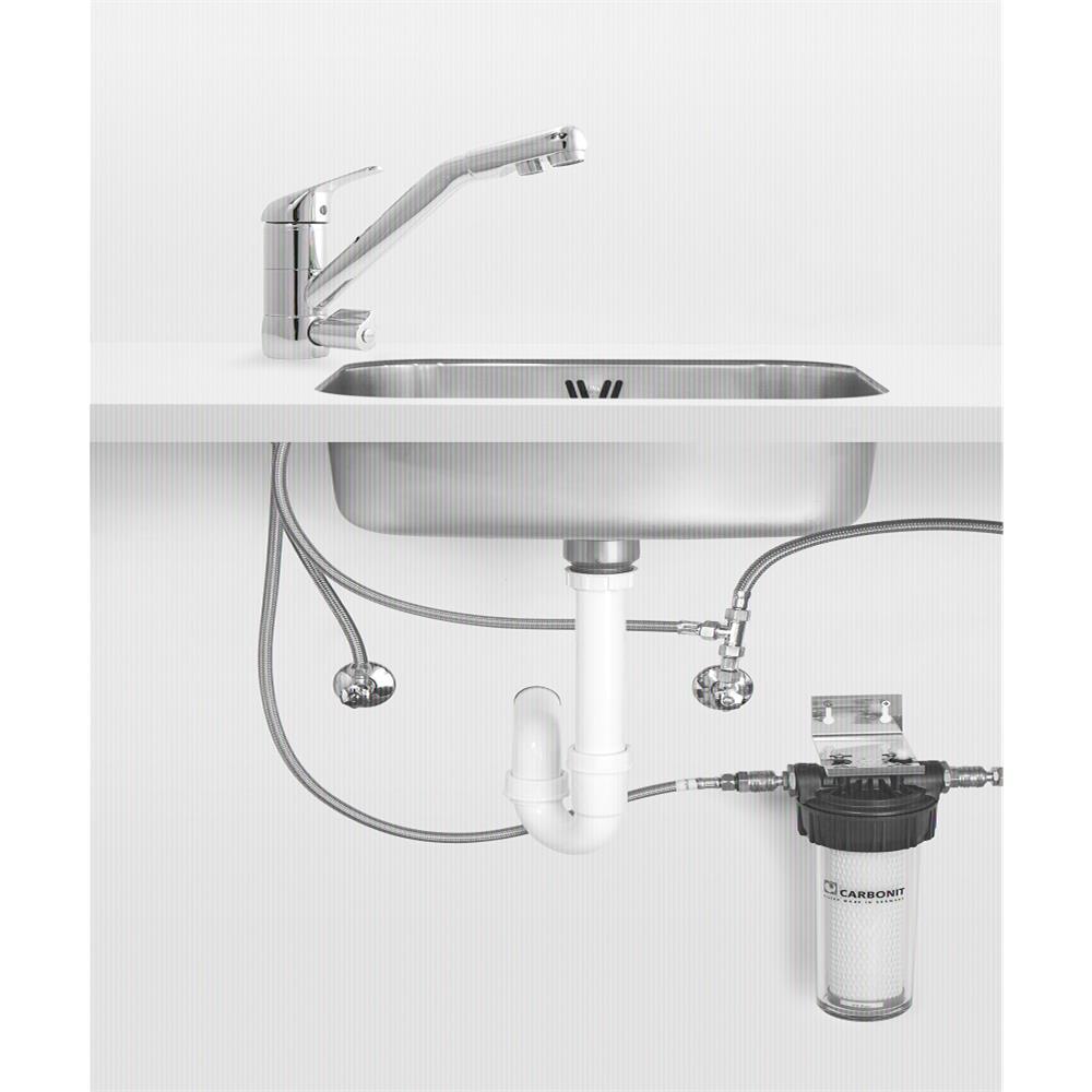 CARBONIT® "Vario HP" single-stage under sink water filter incl. Filter cartridge Sedimentfilter  (Vario HP Vorfilter)