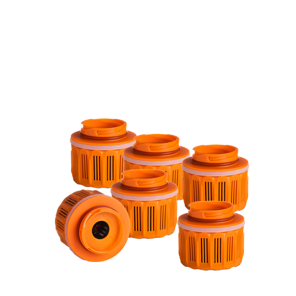 6x Replacement Filter Cartridge  Grayl GeoPress - orange