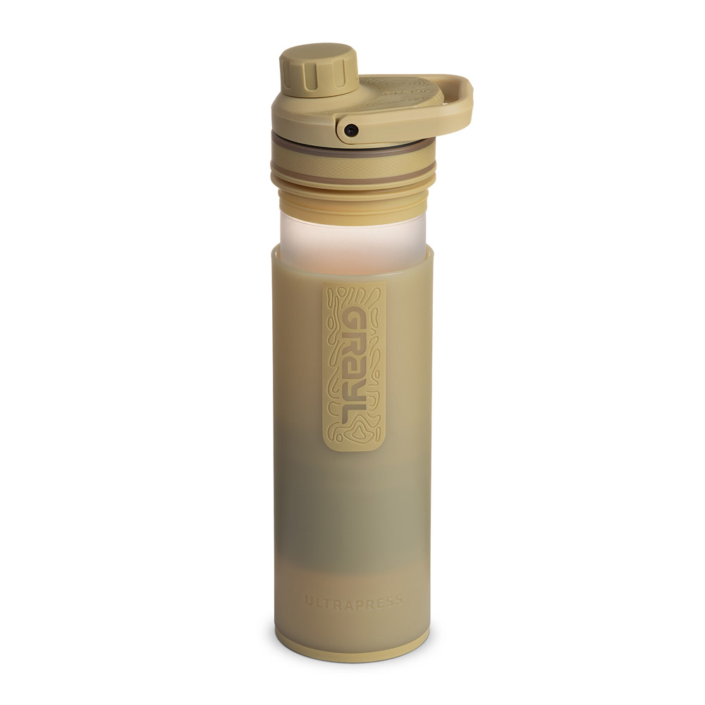 Grayl UltraPress Outdoor- & Reisewasserfilter, Desert Tan mit 1 Ersatzfilter