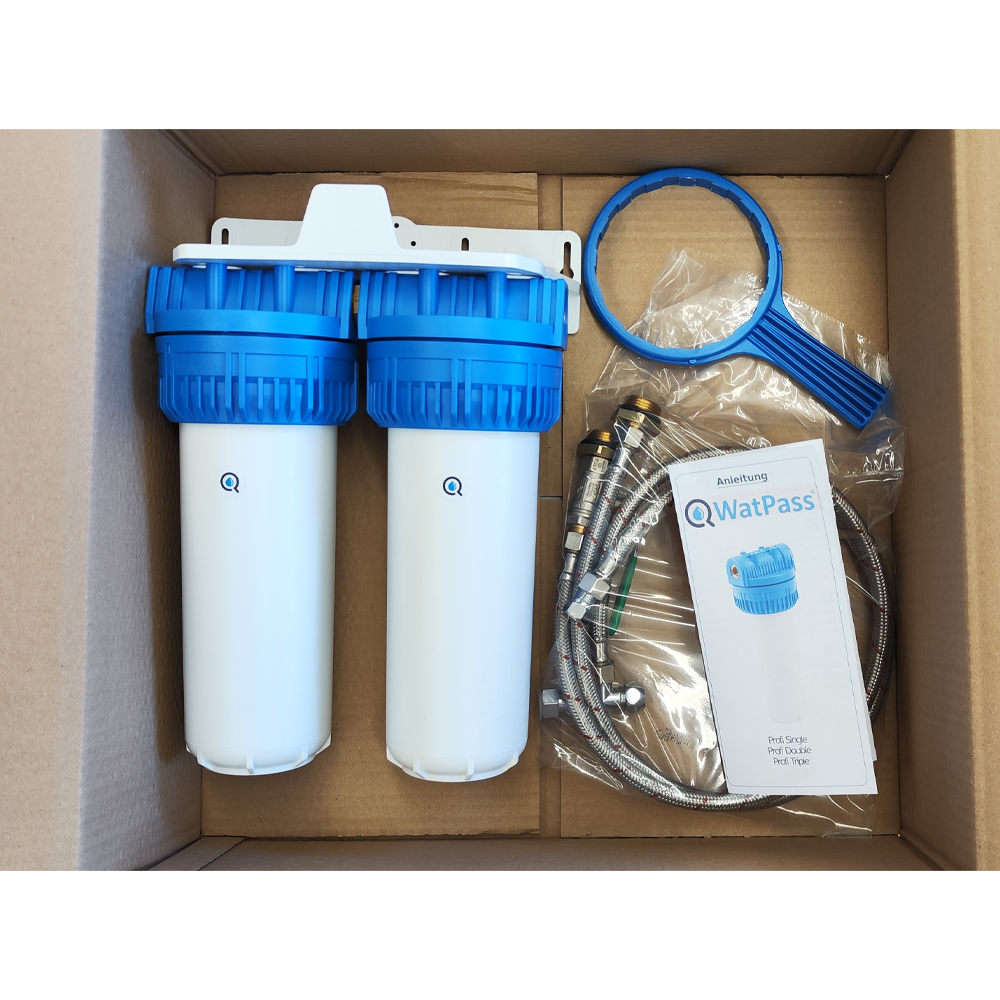 AquaAvanti DUO Professional Undersink Water Filter by Prime Inventions & Connection Set