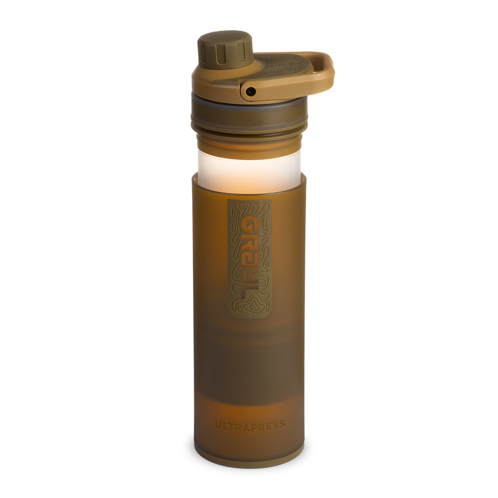 Grayl UltraPress Outdoor- & Travel waterfilter, Coyote Brown with 2 Replacementfilters
