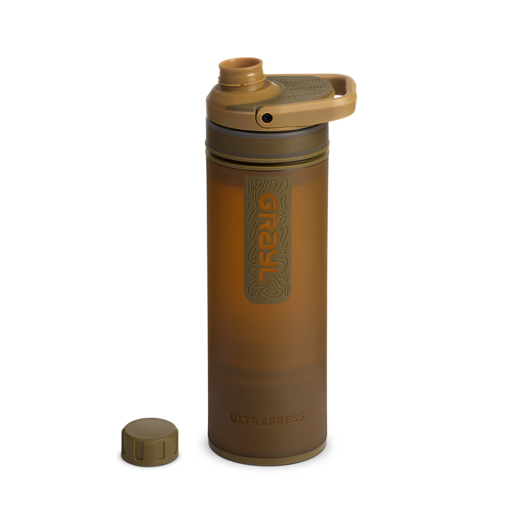 Grayl UltraPress Outdoor- & Travel waterfilter, Coyote Brown with 2 Replacementfilters