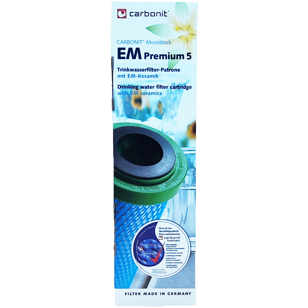 Cartouche Filtrante EM Premium 5 Carbonite - Revitalisation De L'Eau Avec Céramique EM