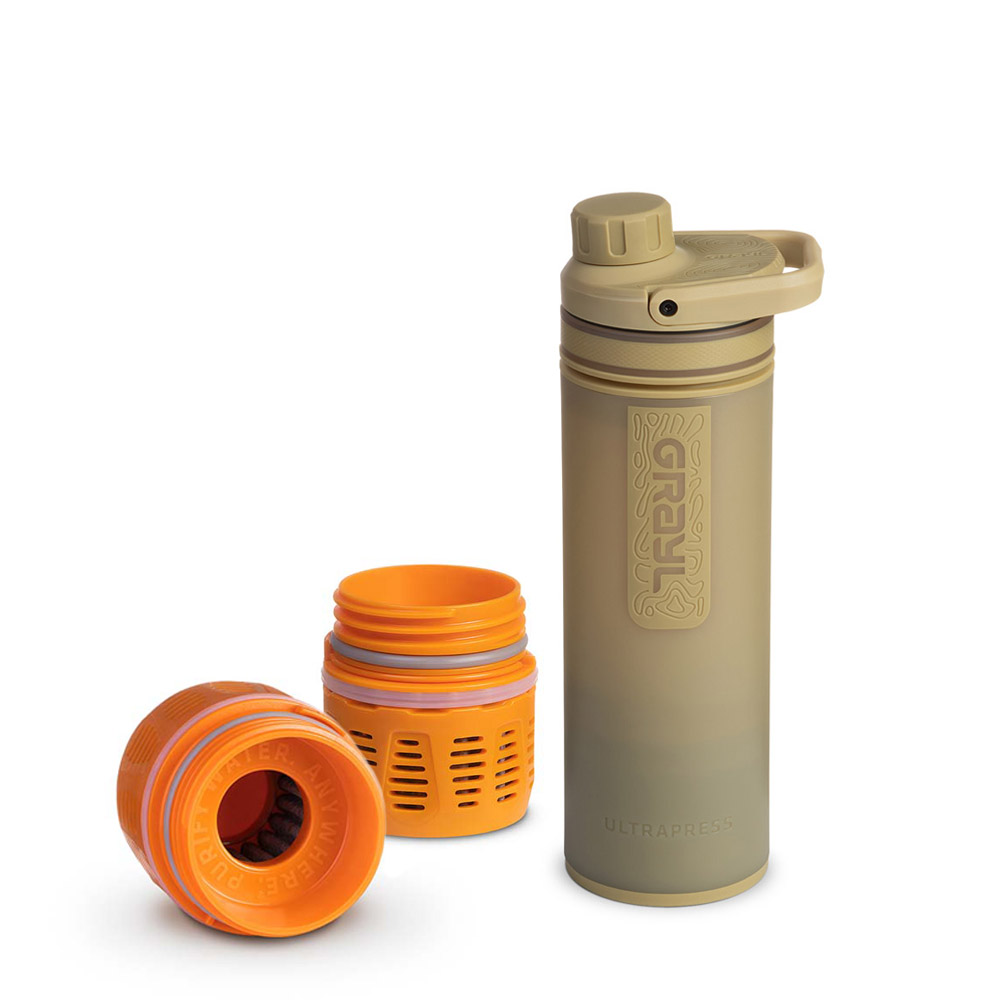Grayl UltraPress Outdoor- & Travel and water, Desert Tan with 2 Replacement Filters