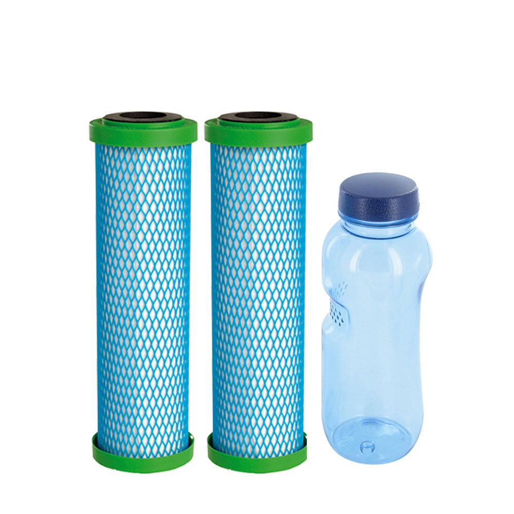 2x Filter cartridge EM Premium 5 Carbonit & Tritan Bottle 0.5l