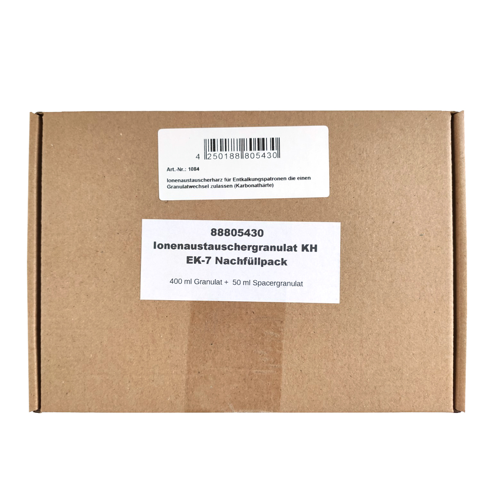 Ion exchange resin f. Decalcifying cartridge (carbon hardness)