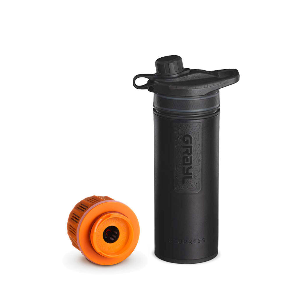 Grayl GeoPress Outdoor & Travel Water Filters, Covert Black