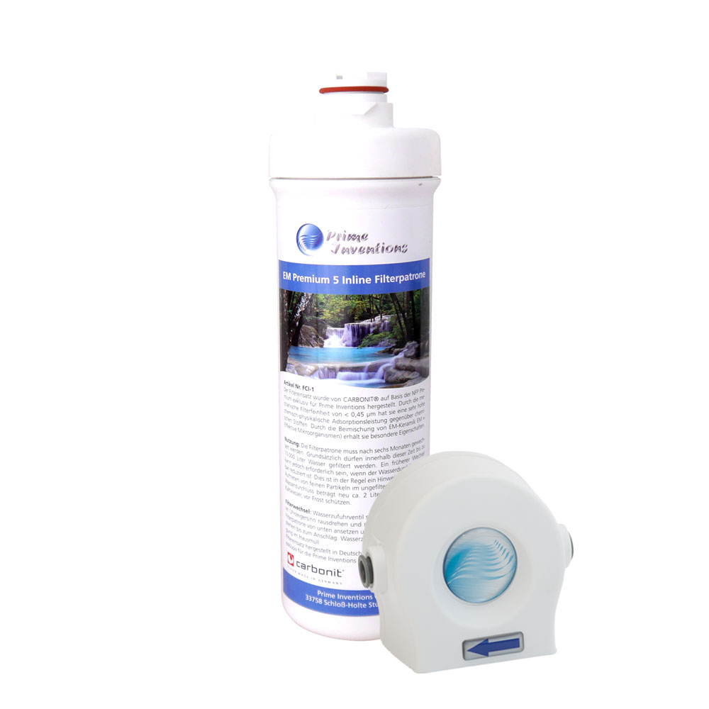 Wasserfiltersystem EM Premium 5 AA Inline Hauptfilterstufe Carbonit & Prime Inventions