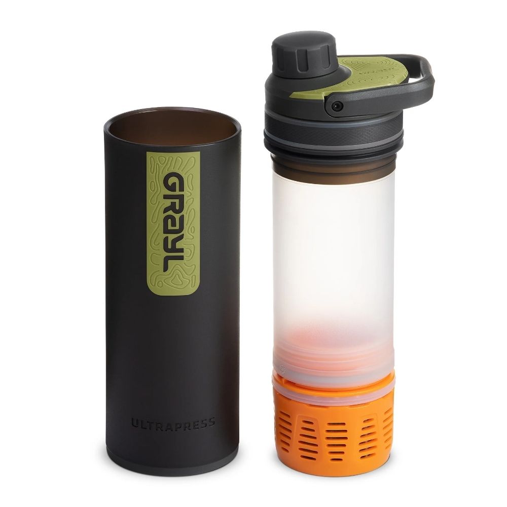 Grayl UltraPress Outdoor- & Travel waterfilter,  Black Camo with 2 Replacement filters