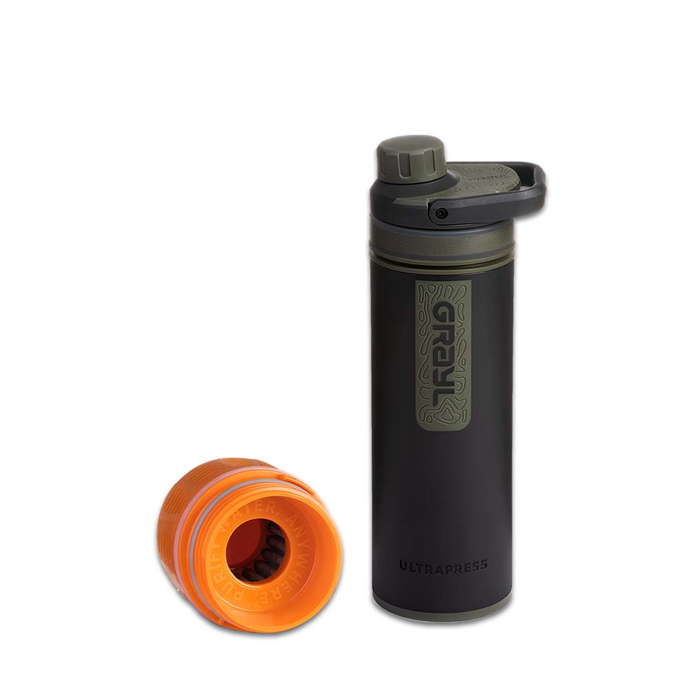 Grayl UltraPress Outdoor- & Reisewasserfilter, Camo Black with 1 replacement filter