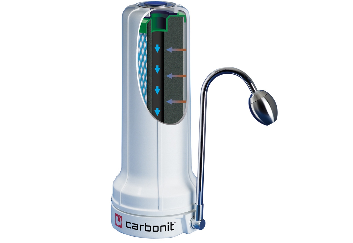 Countertop filter Sanuno Vital, swivel and filter cartridge EM Premium D by Carbonit