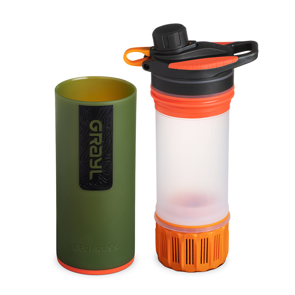 Grayl GeoPress outdoor and travel water filter with 2 replacement filters -Oasis Green