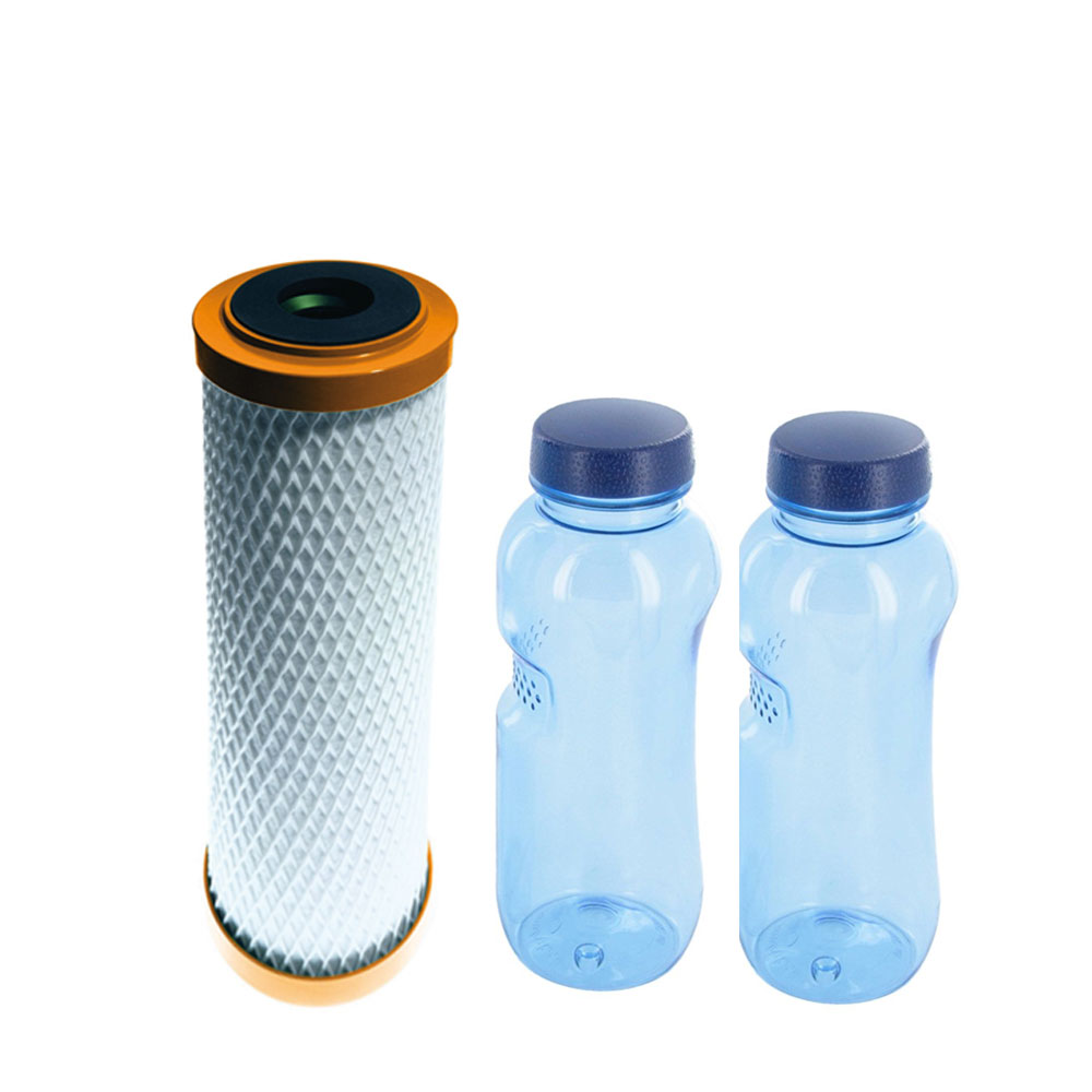 CARBONIT® IFP Puro Wasserfilterpatrone & 2x Tritan Trinkflasche 0,5l BPA frei
